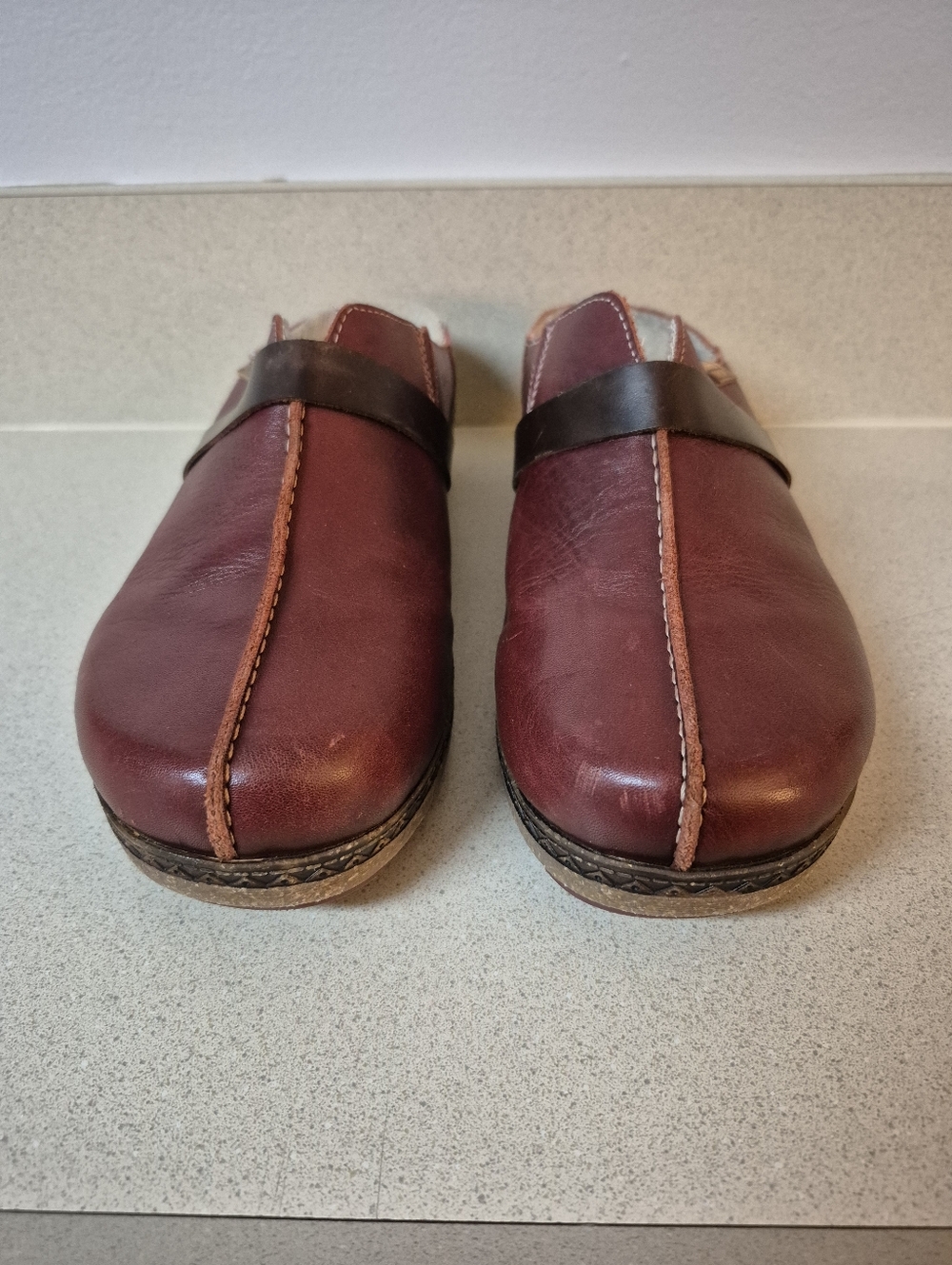 Pikolinos Granada Leather Mules Clogs SIZE 40 "Arcilla" Dark Red Maroon - Picture 10 of 10